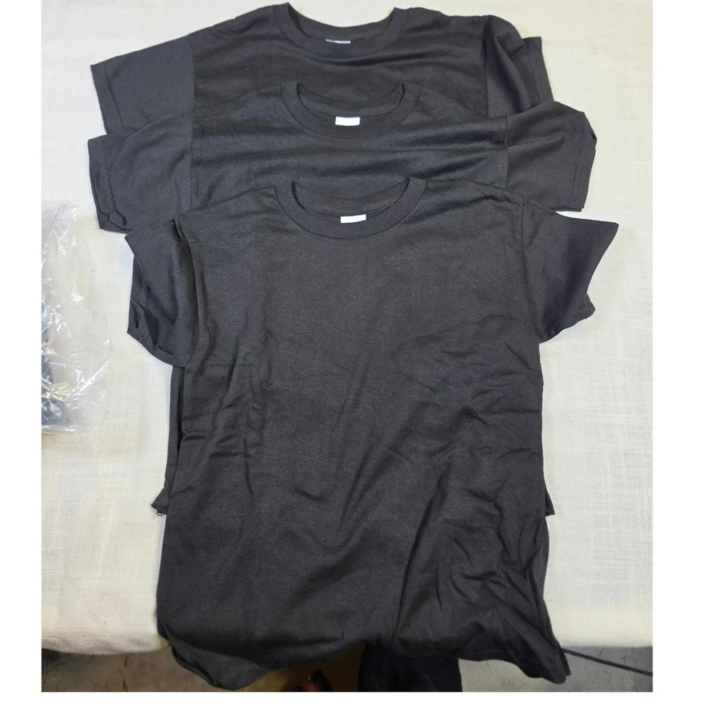 Hanes EcoSmart Youth Boys Girls Black T-Shirt Bundle 3 Pack Size Medium 10-12